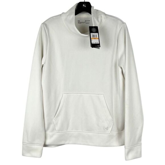 New! NWT Under Armour White Loose Coldgear Turtleneck Pullover Sweatshirt Small - Picture 1 of 16
